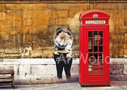 Edition Street - Red Telephone Box Kunstdruk 70x50cm