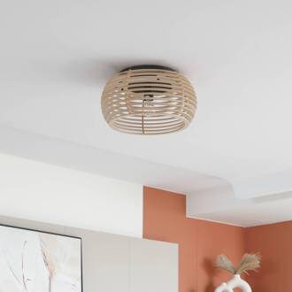 Ediz plafondlamp, 1-lamp, E27, hout, Ø 44,4 cm licht hout, zwart