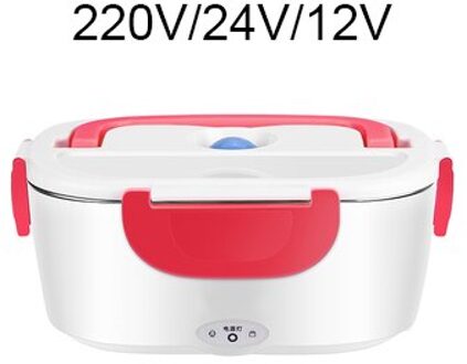 EDTID 24 V/12 V/220 V Mini Elektrische Verwarming Isolatie Lunchbox Roestvrij Staal Voedsel Container Auto lunchboxen Warmer Maaltijd Kachel Dual use rood