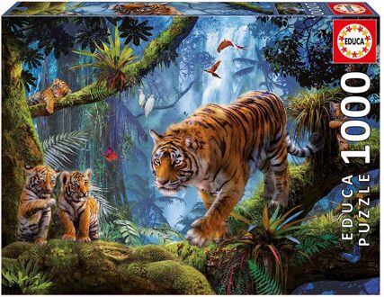 Educa Puzzle 1000 stukjes Tigers On The Tree