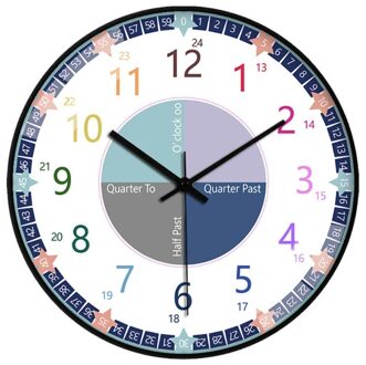 Educatief Wandklok Voor Kinderen Kid 'S Onderwijs Klok Leren Om Tijd Te Vertellen 2