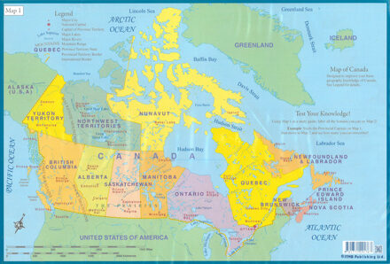 Educatieve kaart Canada educatieve set 1+2 gelamineerd | ITMB