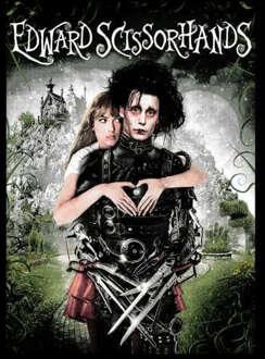 Edward Scissorhands Movie Poster Women's Cropped Hoodie - Black - XS - Zwart