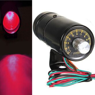 Ee Ondersteuning Zwart Verstelbare Toerenteller Rpm Tacho Gauge Shift Light Lamp Rode Led