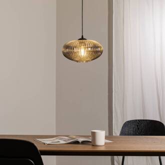 Eekamer lamp Coco, Ø 30 cm, zwart/rookgrijs, glas rookgrijs, zwart