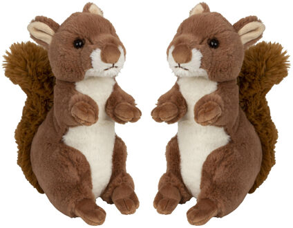 Eekhoorn knuffel van zachte pluche - 2x - 22 cm