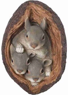 Eekhoorn Tree Hugger Yard Art Outdoor Boom Gat Standbeelden Boom Gezicht Decor