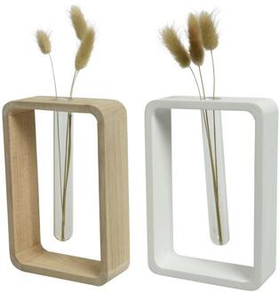 Een-bloemsvaas mdf L4.5-W12-H18cm Multikleur