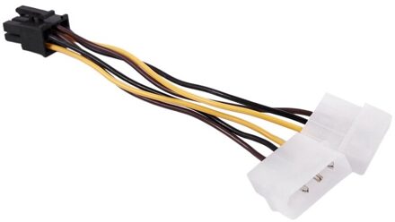 Een Dual 4-Pin Molex Ide Naar 6 Pin Pci-E Grafische Kaart Power Connector Kabel Adapter