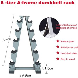 Een-Frame Halterhouders Zware 5 Tier Gewicht Rack Stand Fitness Apparatuur Accessoires Voor Home Gym