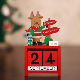 EEN-Hout Kerst Komst Kalenders Kerst Decoraties voor Huis Xmas Ornament Creatieve kinderen Kerstcadeaus 3
