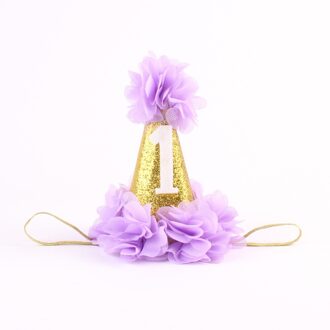 Een Jaar oude baby eerste Verjaardag Hoeden Digitale Leeftijd een Cupcake Toppers kids verjaardagsfeestje decoratie caps WYQ Paars