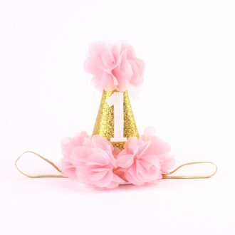 Een Jaar oude baby eerste Verjaardag Hoeden Digitale Leeftijd een Cupcake Toppers kids verjaardagsfeestje decoratie caps WYQ Roze