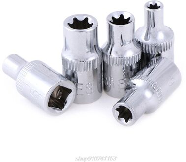 Een Of 5Pcs E-Socket Sockets 1/4 Inch(6.3Mm)/3/8 "Torx Star Bit Vrouwelijke E-Socket Set Socket Noten Set E4,E5, e8 D21 20