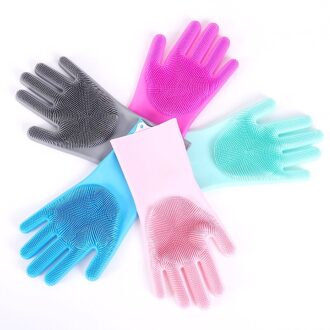 Een Paar Afwassen Schoonmaak Handschoenen Magic Silicone Rubber Afwas Handschoen Voor Huishoudelijke Scrubber Keuken Clean Tool