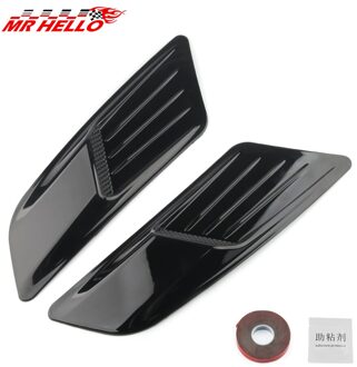 Een Paar Auto Voor Hood Vents Voor Ford Mustang Carbon Fiber Auto Air Intake Scoop bonnet Hood Vent zwart