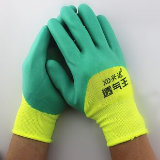 Een Paar Dubbele Werk Handschoenen Waterdichte Non-Slip Dragen Beschermende Handschoenen Ademend Koning Nylon Gecoate Rimpel Foam Handschoenen