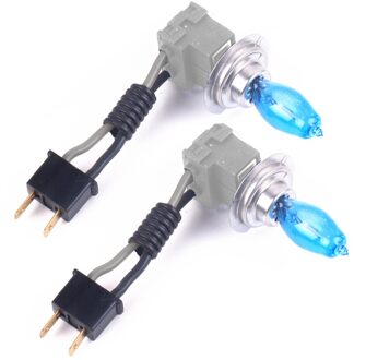 Een Paar H7 12V 100W 5500K Super Wit Licht Auto Hod Xenon Lamp Koplampen lampen Met Power Kabel