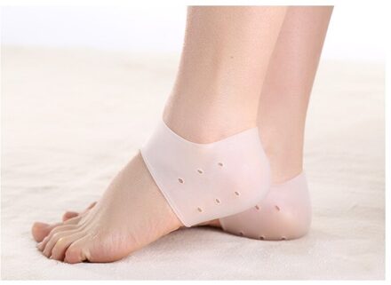 Een Paar Hak Bescherming Pad Hak Hak Siliconen Pad Mannen En Vrouwen Fitness Running Anti-Chippen En droog-Kraken Thermische Cover wit