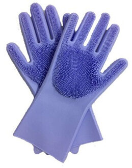 Een Paar Praktische Afwassen Handschoenen, Keuken Siliconen Schoonmaak Handschoenen, Huishoudelijke Scrubber Handschoenen, Magic Silicone Afwassen grijs