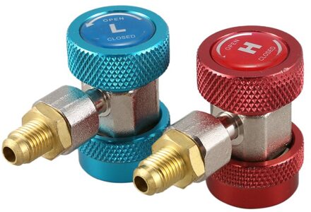 Een Paar R134A Hoge Lage Snelkoppeling Connector Adapters Type Ac Manometer Auto Set Voor Een/C Spruitstuk gauge Br Adapter