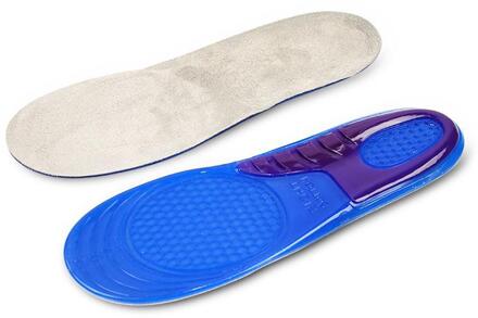 Een Paar Siliconen Gel Inlegzolen Tpe Verdikte Hoge Elastische Schokabsorptie Memory Inlegzolen Ademend En Gezonde Outdoor Sport L(44-48)