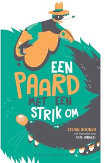 Een paard met een strik om