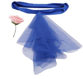 Een Pure Organza Stoel Sash Bow Met Rose Bal Voor Cover Banket Bruiloft Event Xmas Decoratie Supply blauw