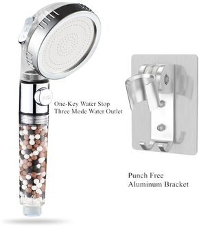 Een Set Badkamer Ionische Douchekop Water Saving Gefilterd Douchekop Voor Hard Water Verstelbare Stonestream Spuitmond 2 stukken reeks B