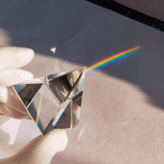 Een Stuk 80Mm Magische Regenboog Prisma Voor Fotografie K9 Optische Piramide Prisma Glas Polyhedral Wetenschap Studeren Kleur Prism