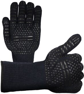 Een Stuk Bbq Handschoenen Hoge Temperatuur Weerstand Ovenwanten 800 Graden Brandwerende Barbecue Warmte Isolatie Magnetron Handschoenen