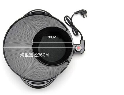 Een Stuk Pot Huishoudelijke Multifunctionele Elektrische Pot Elektrische Barbecue Grill Barbecue Machine Koekenpan Elektrische Pot 36CM / VS
