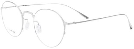 Een Stuk Semi-randloze Half Ovale Ronde Bijziend Titanium Brilmontuur Vlakte Nearsightness Korea Bril Decoratie Rode Kleur zilver