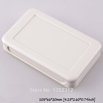 een stuks 108*66*20mm plastic handheld behuizing project doos voor elektronische instrument case abs aansluitdoos witte kleur