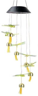 Een Zonne-verlichting Wind Chime Light Wind Bell Licht Solar Vlinder Wind Chime Solar Wind Chime Lamp Creatieve Zon Bloem mode