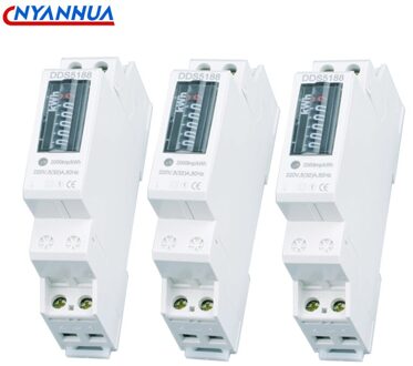 Eenfase Din Rail Elektronische Analoge Type Kwh Watt Energie Kosten Meter 1P Teller Display DDS5188 Ac 220V 32A 50Hz 5-30A