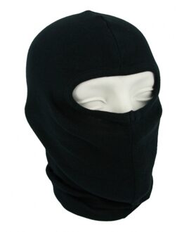 Eengaats helm bivakmuts - zwart - one size - balaclava dun