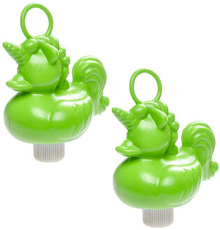 eenhoorn badeendje badspeelgoed - 6x - groen - 12 x 6 cm - Met oogje voor het hengelspel