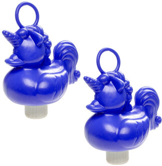 eenhoorn badeendje badspeelgoed - 8x - blauw - 15 x 7 cm - Met oogje voor het hengelspel