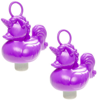 eenhoorn badeendje badspeelgoed - 8x - paars - 12 x 6 cm - Met oogje voor het hengelspel