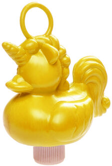 eenhoorn badeendje badspeelgoed - geel - 12 x 6 cm - Met oogje voor het hengelspel