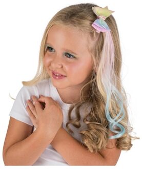 Eenhoorn Clip Met Blauw/Roze Haar Multikleur - Print