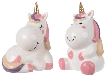 Eenhoorn dolomiet spaarpot 10x15cm wit