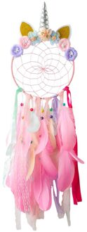Eenhoorn Dream Catcher Slaapkamer Decoratie Meisjes Kamer Decor Muur Hanger Eenhoorn Muur Opknoping Haak Decor Met Led Licht Voor Meisjes roze