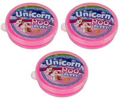 Eenhoorn slijm - 3x - roze - potje 40 gram - speelgoed - magisch slijm