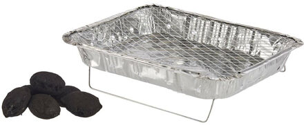 Eenmalig gebruik wegwerp BBQ/Barbeque grill - 42 x 30 x 5 cm