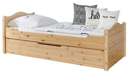 Eenpersoonsbed Leni 90 x 200 cm grenen natuur met extra bed Natuurlijk - 90x200 cm