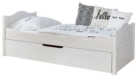 Eenpersoonsbed Leni 90 x 200 cm Kiefer wit met extra bed - 90x200 cm