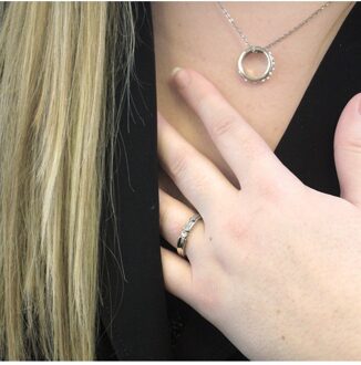 Eenvoud Ring - Oostenrijks Kristal Wit Zilver - L 1/2