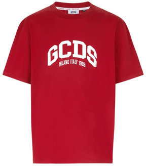 Eenvoudig en opvallend T-shirt met korte mouwen Gcds , Red , Heren - Xl,L,M,S